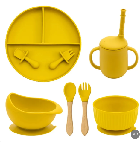 Ensemble repas bébé silicone — assiette bol à ventouse | Silimura