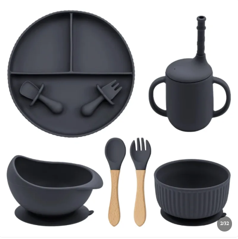Ensemble repas bébé silicone — cuillère et fourchette pour bébé | Silimura