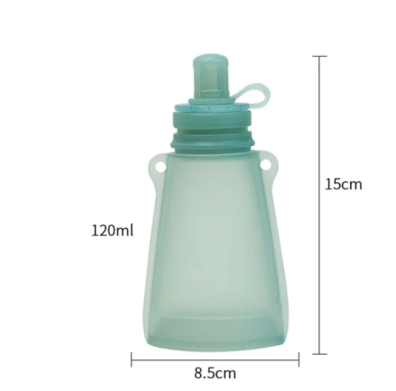 Poche de conservation du lait maternel en silicone — guide des tailles 120ml