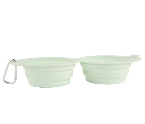 Bol pliable silicone couleur vert clair pour chien et chat — Silimura