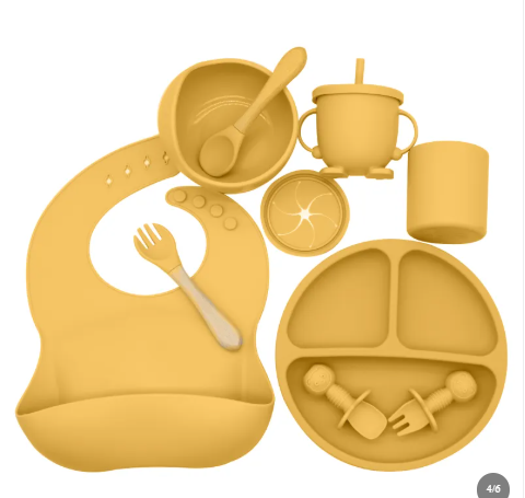 Ensemble repas bébé silicone — assiette à ventouse | Silimura