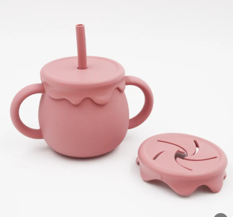 Tasse collation bébé silicone — couvercle anti-déversement | Silimura